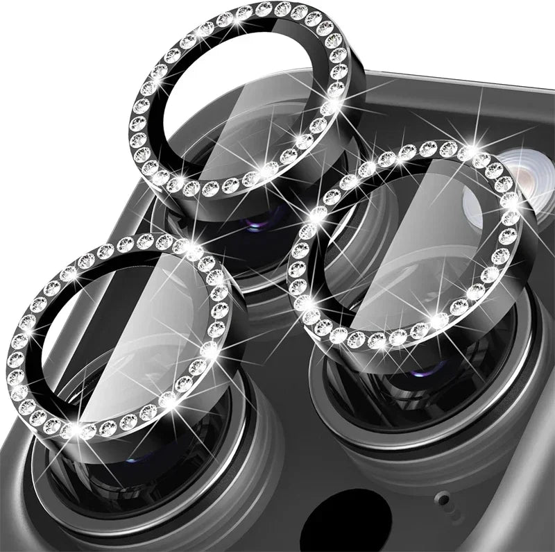 Glitter Diamond Rhinestone Camera Lens Protector for iPhone 17 Air 16 16Pro 15 14 Pro Max Plus 13 12 Mini 11 16Pro 13Pro 12Pro