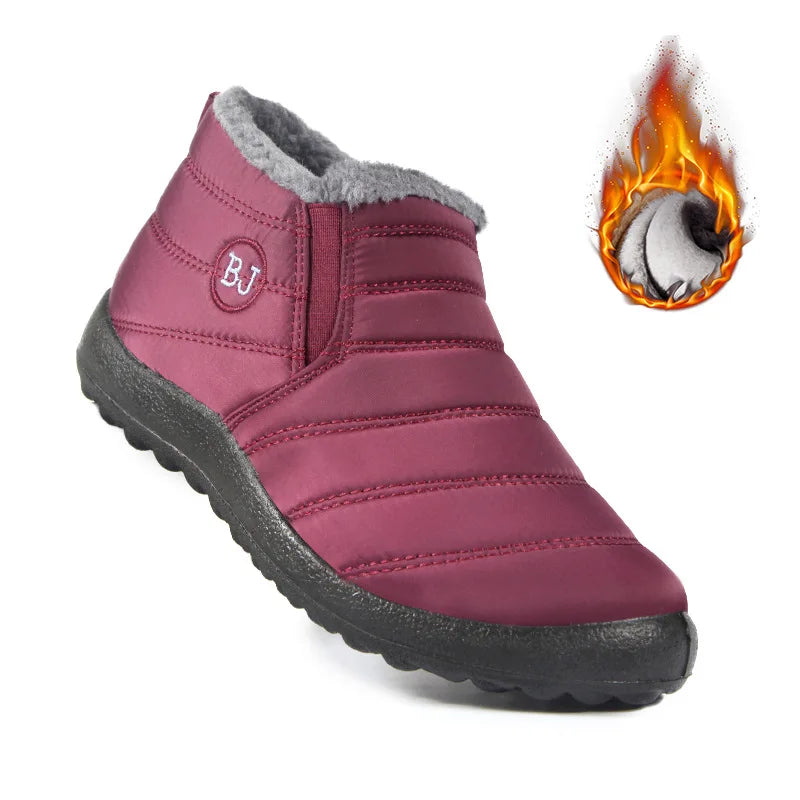 Slip-On Platform Ankle Snow Boots - Plush Lined Winter Shoes - photo 7