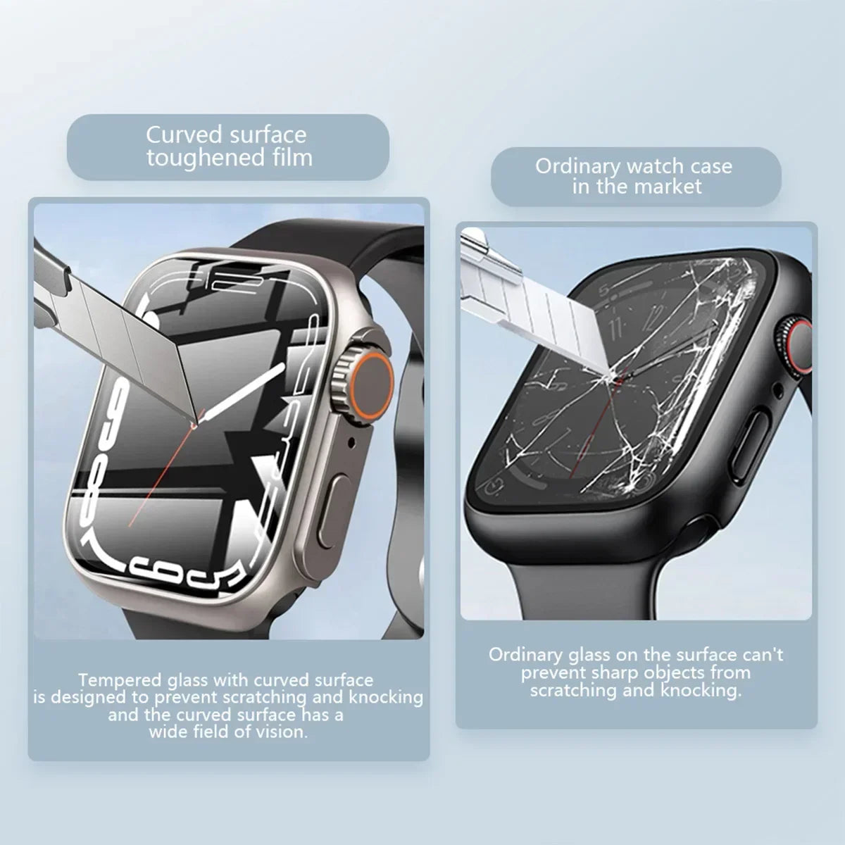 Screen Protector Cover for Apple Watch 46mm 45 44 40 41 42mm Hard PC Front Rear Bumper Case iwatch 10 987 SE 654 Change To Ultra