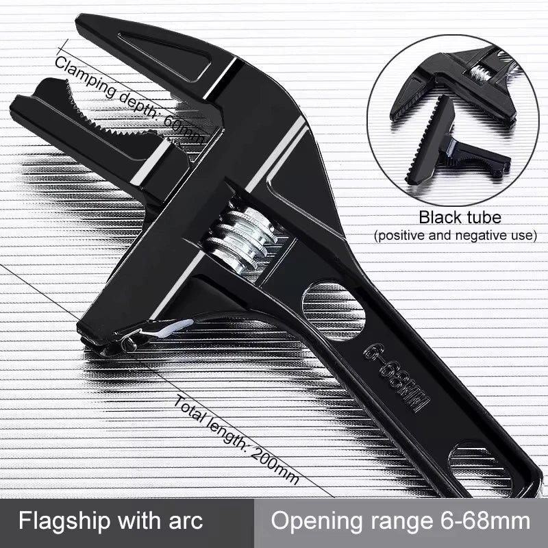 Multifunctional Bathroom Wrench High Carbon Steel Short Handle Wrench Large Opening Faucet Sink Water Heating Installation Tool