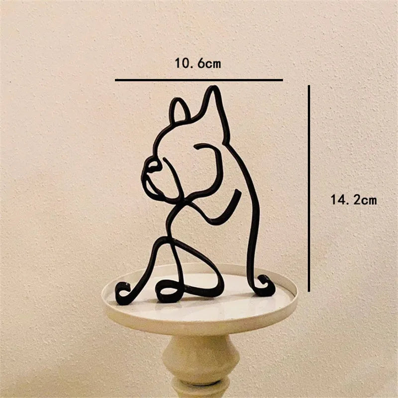 Abstract Metal Dog Sculpture - Minimalist Iron Desk Ornament – photo 2