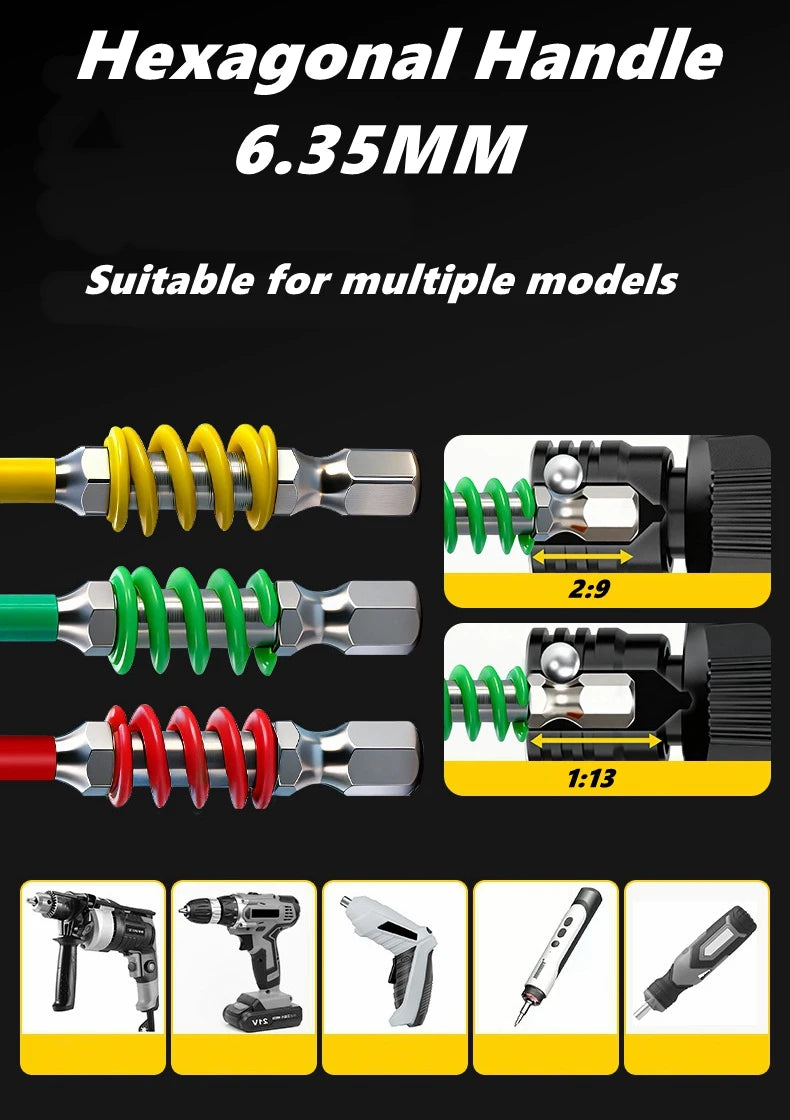 Spring Screwdriver Bits Magnetic PH2 Driver Screw Anti-slip 60/90/110mm 1/4'' Hex Shank Drill Head Electric Repair Tool