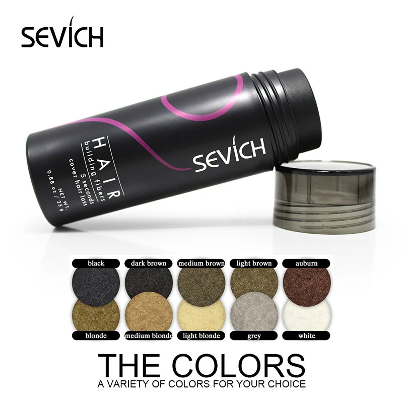 Sevich 25g Hair Building Fibers Keratin Hair Fiber Professional Instant Regrowth Powder for Men and Women Hair Loss Products