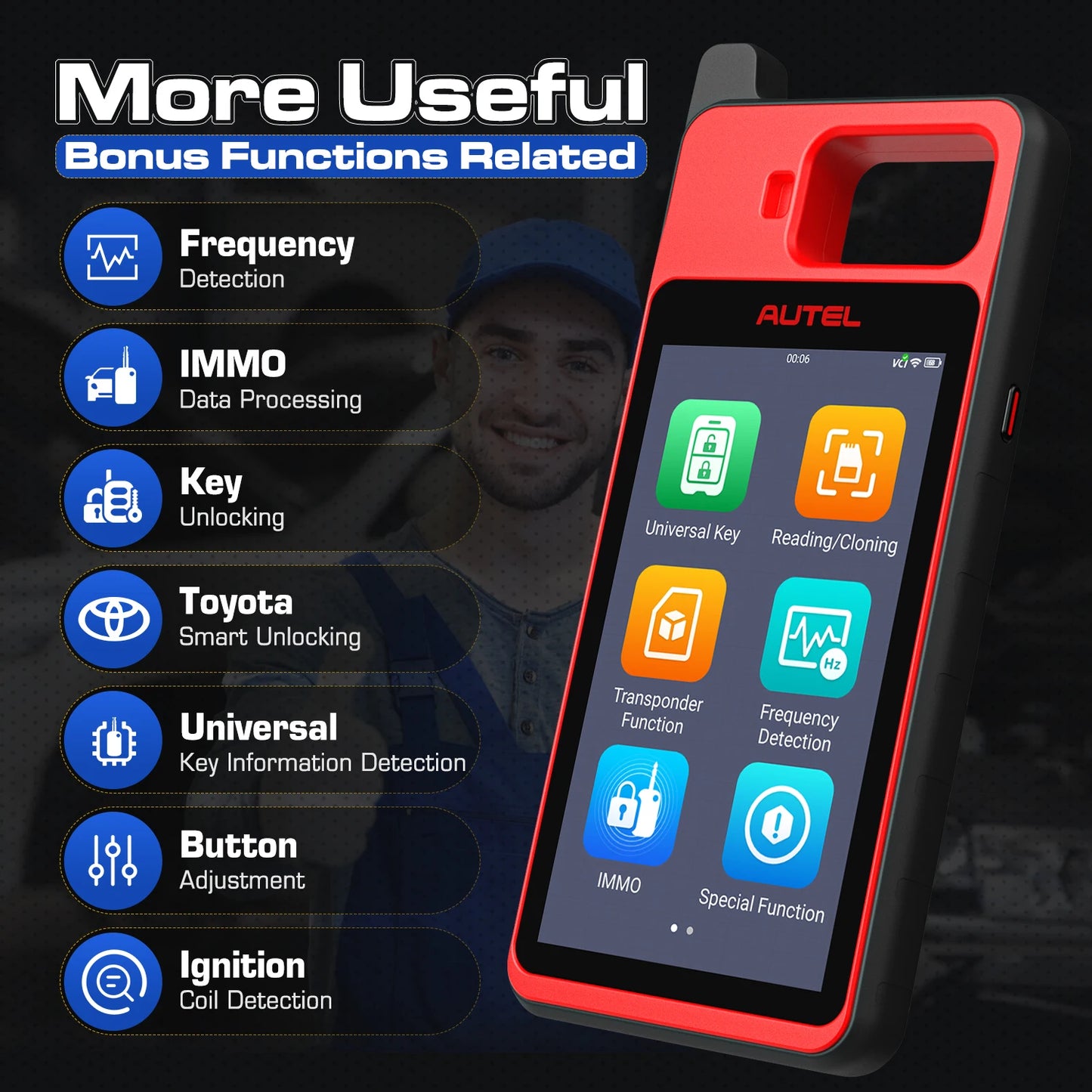 Autel MaxiIM KM100 KM100X Key Programming Tool Lifetime Free IMMO Immobilizer Key FOB Programmer OBD IMMO Key Learning PK IM508