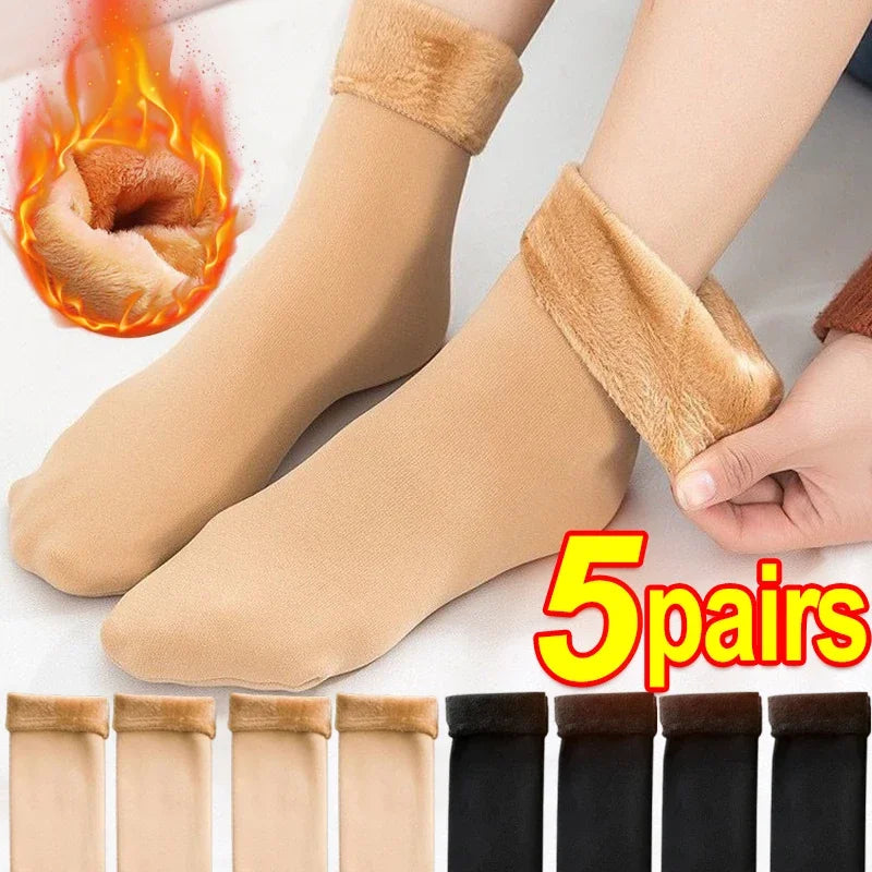 Women's Thermal Velvet Ankle Socks, Winter Warm Socks