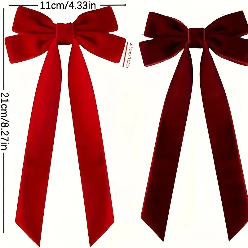 12 pieces of red velvet Christmas tree garlands - Festival gift loops for Christmas wreaths, decorations and folk handicrafts, w