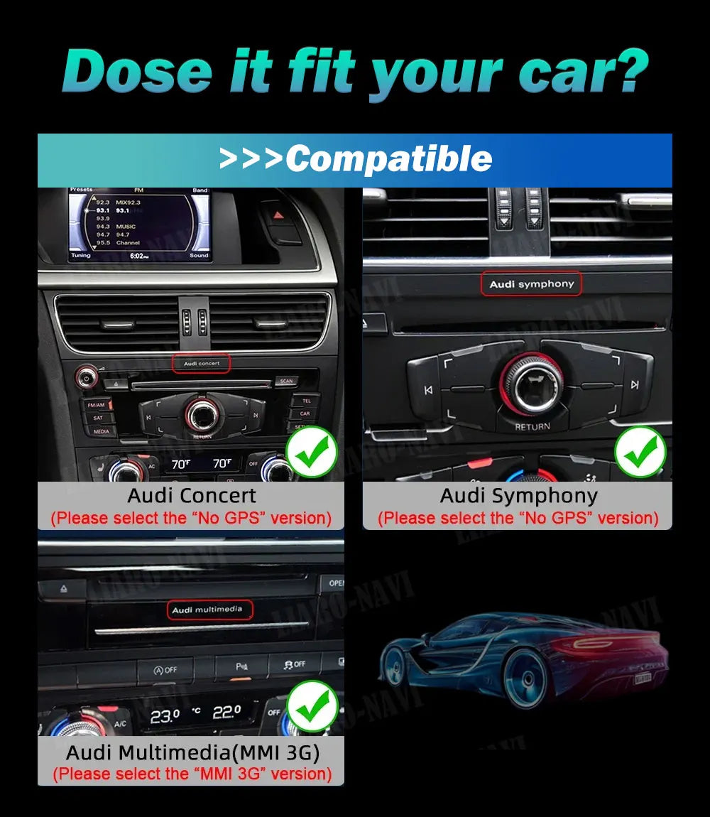 Android 16 for Audi Q5 2026 - 2026 HD Screen Car Radio Video Multimedia Player 8.8 inch BT 4G Carplay DSP Stereo WiFi Auto Tools