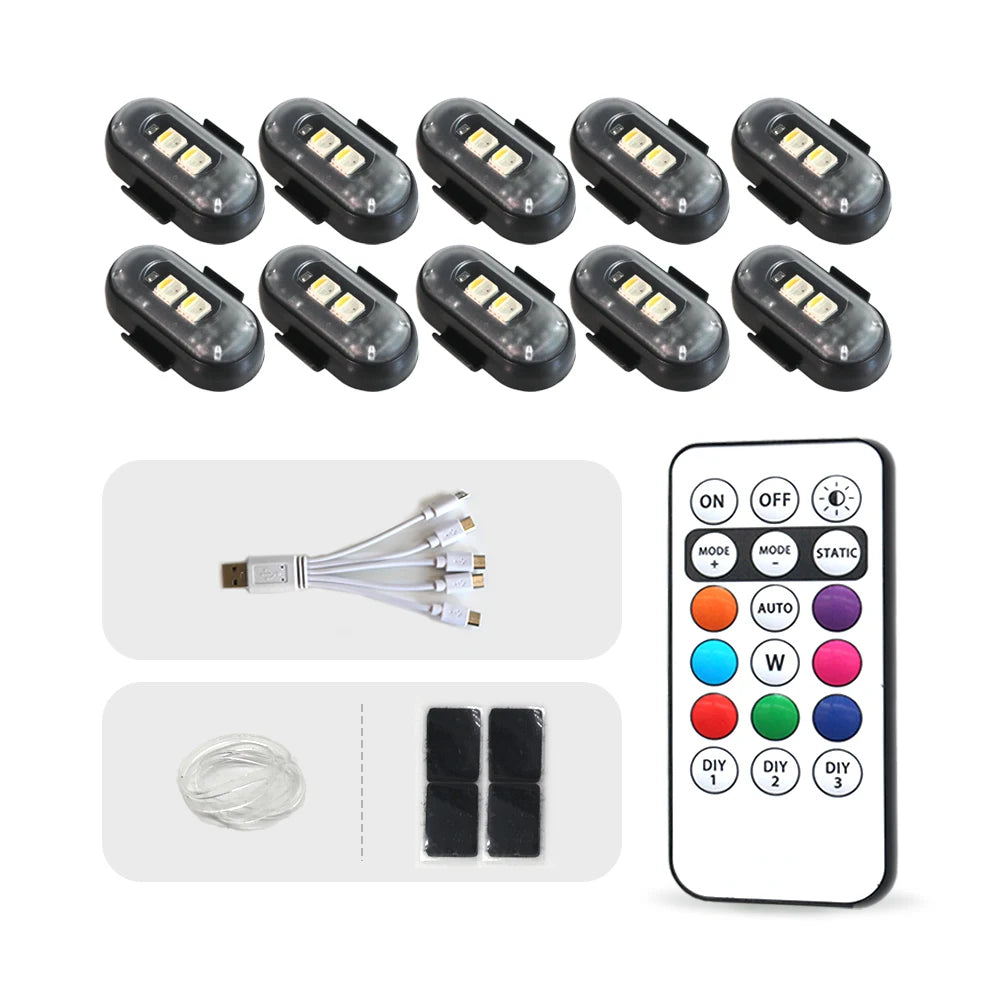 Car LED Warning Light – Rechargeable Wireless Multifunctional Safety Light with Remote Control