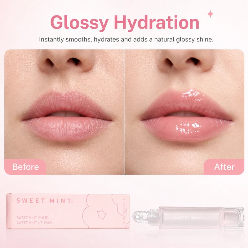 Clear Hydrating Lip Balm Transparent Lip Gloss Non-Sticky Moisturizing Lip Care for Dry Chapped Lips Women Daily Use