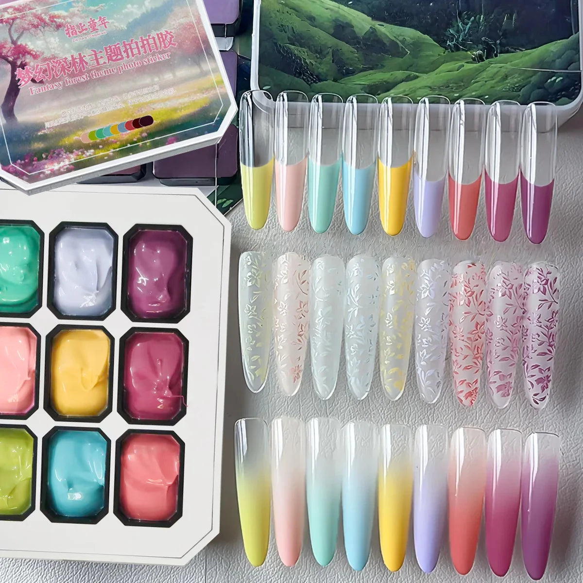1pc 9-Color New Popular Patting Gel Gradient Dream Texture Soak Off UV&LED Gel Nail Polish Art Creation Salon Christmas DIY Ins