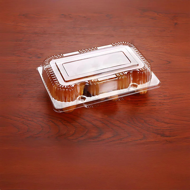 50Pcs 18.8cm Clear Plastic Food Storage Containers with Lids for Pastries, Fruits & Snacks