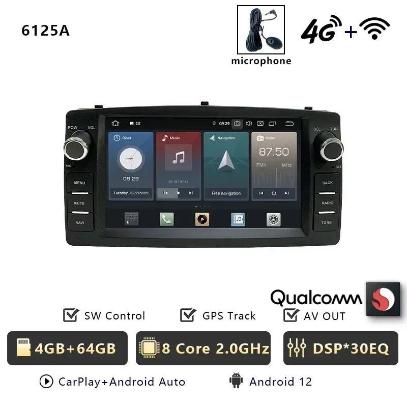 CHSTEK Android 14 Auto Car Radio For Toyota Corolla E120 2000-2006 BYD F3 Wireless Carplay Multimedia WIFI 4G Navigation FM BT