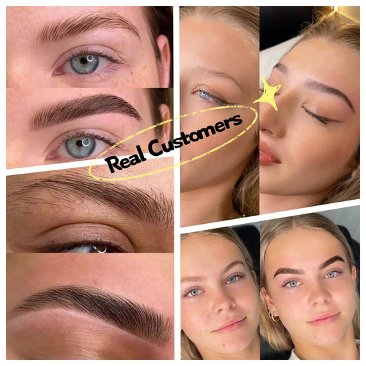 Henna Brow Tint Kit - Semi-Permanent Eyebrow Dye, Waterproof, 6 Shades