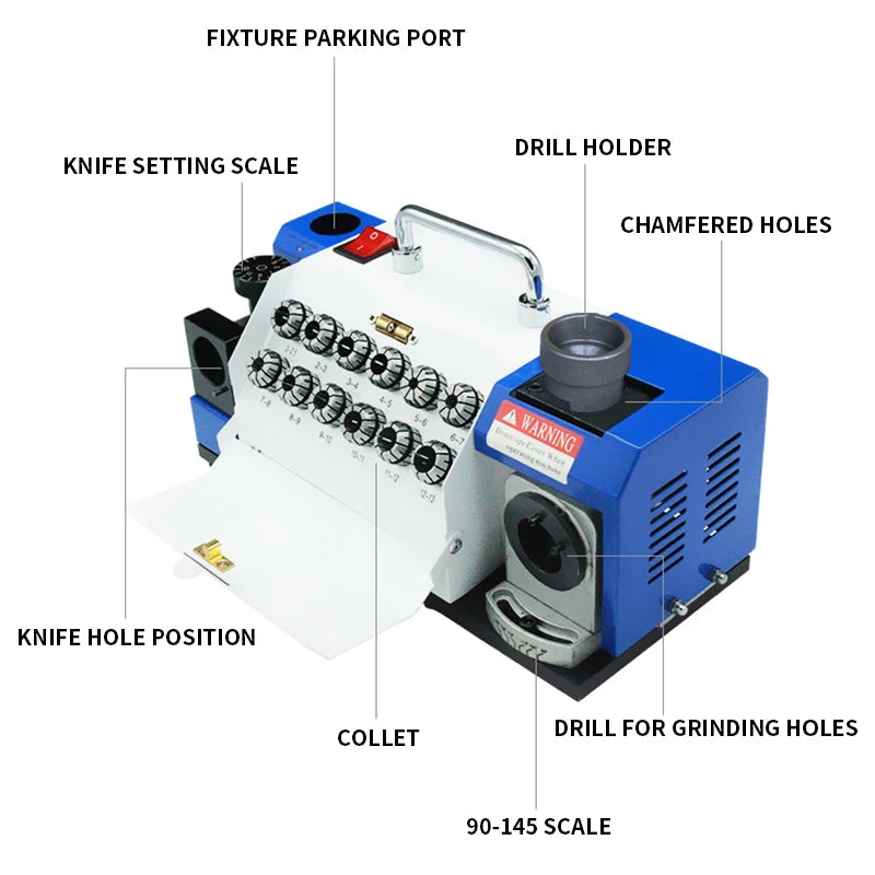 Benchtop Twist Drill Bit Sharpener, 3-13 mm - 220 V