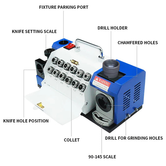 Benchtop Twist Drill Bit Sharpener, 3-13 mm - 220 V