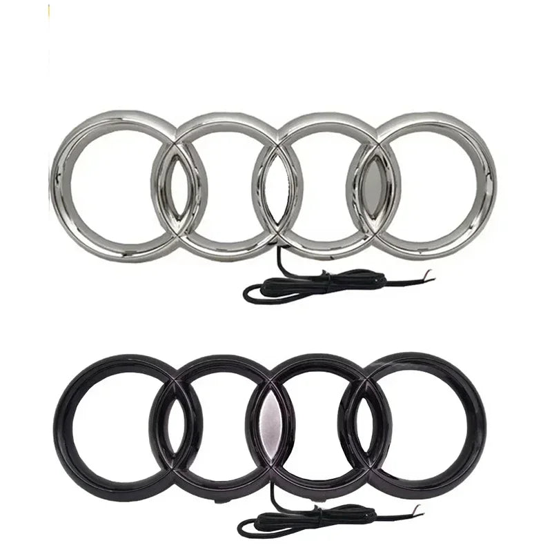for Audi 273/285mm Dynamic Car Front Grille Emblem Streamer Badge Light A7 A3 A4 A6 Q3 Q5 Q7 Q8 Logo Car sticker