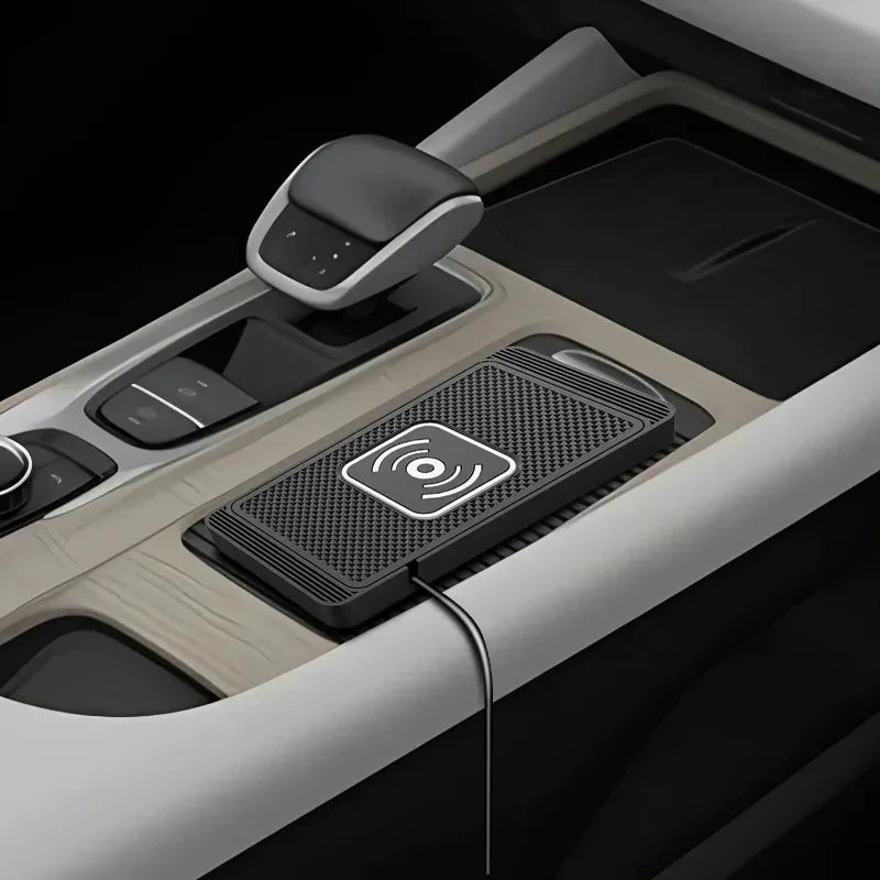 1PC Car Wireless Fast Charger for Iphone 16 15 15 Pro Max 14 13 12X Samsung S24 S23 Auto Charger with PC Rubber Pad Stand