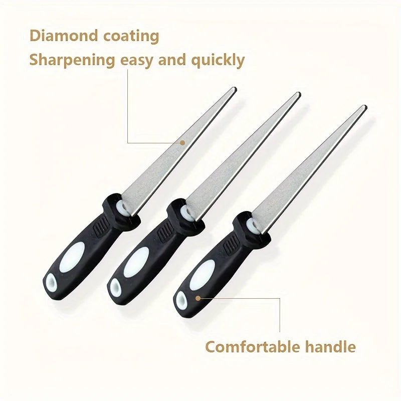Diamond File Sharpener – Double-Sided Metal Sharpening Tool for Scissors & Garden Tools