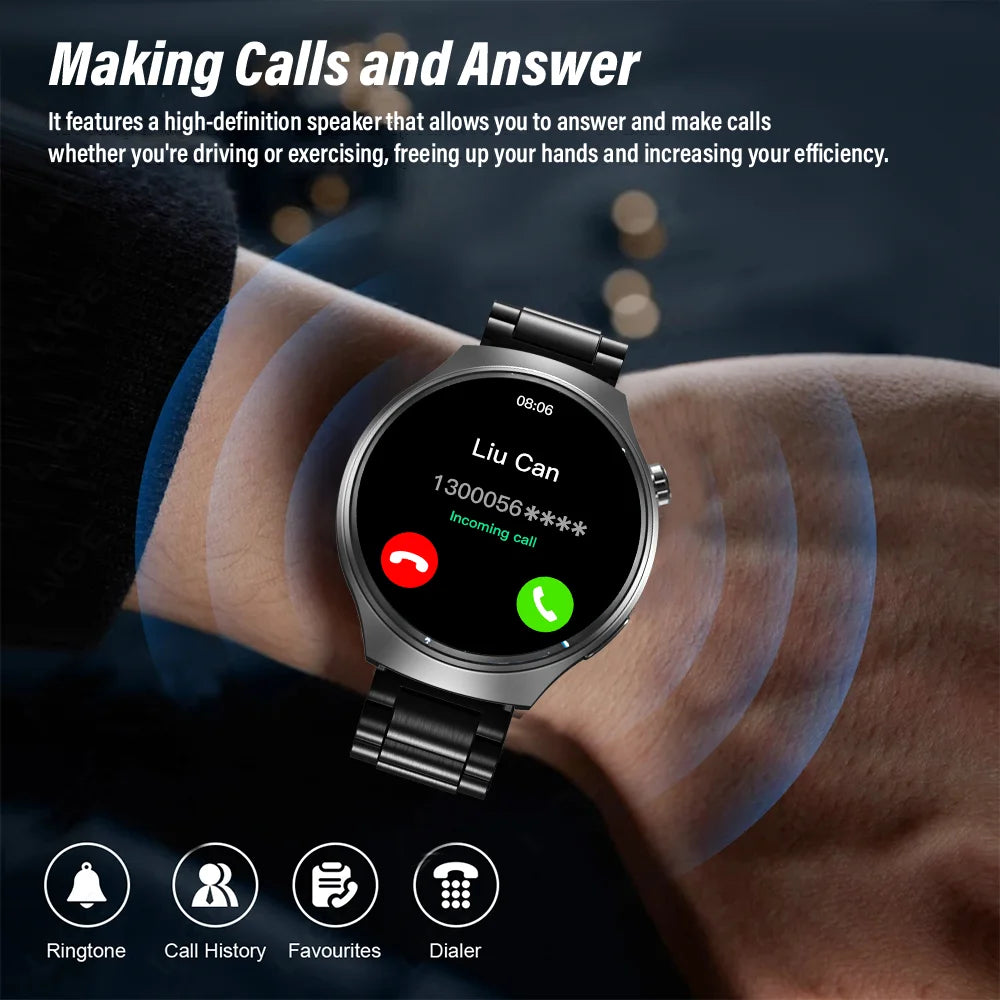 G.L Wear 2026 New Men's Smart Watch HD Display Health Tracking Bluetooth Calling Voice Assistant Sports Smartwatch