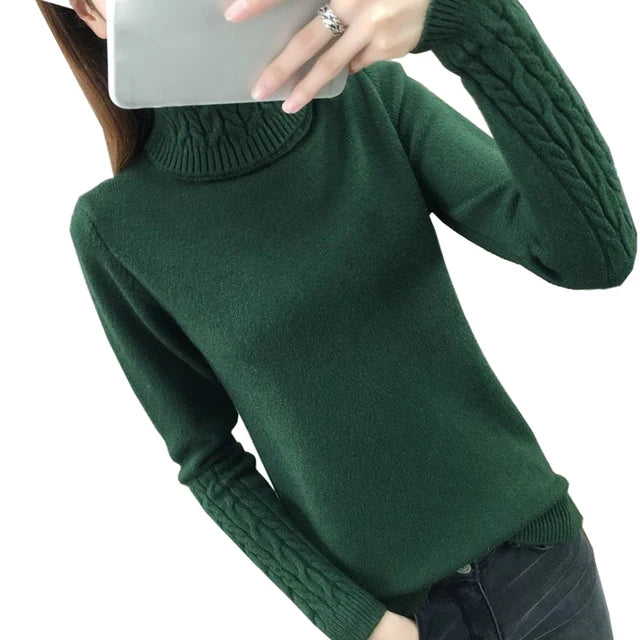 Women's Turtleneck Knit Sweater - Long Sleeve Pullover Jumper - photo 7