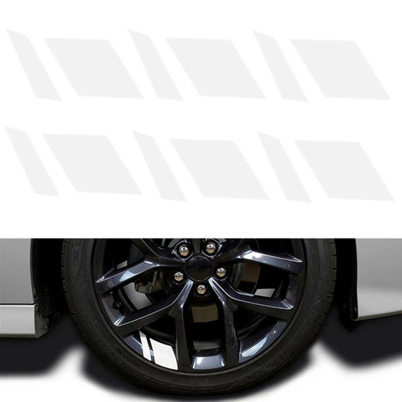6 Pc Car Wheel Rim Reflective Stickers, Warning Decal Stripes