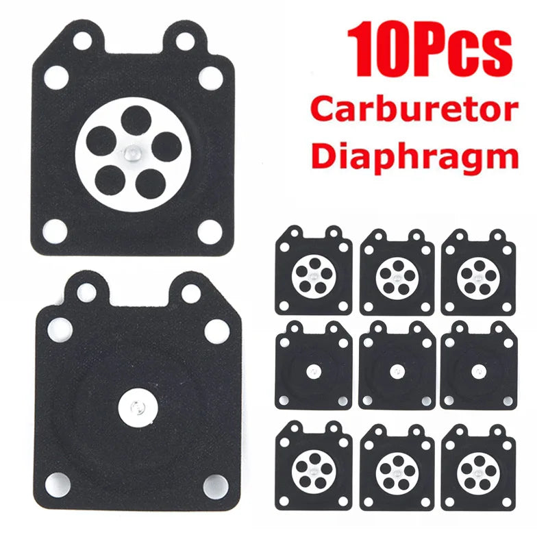 10PCS Gasket & Diaphragm For Walbro 95-526 95-526-9 95-526-9-8 Chainsaw Repair Kit Chainsaw Carburetor Metering Diaphragm