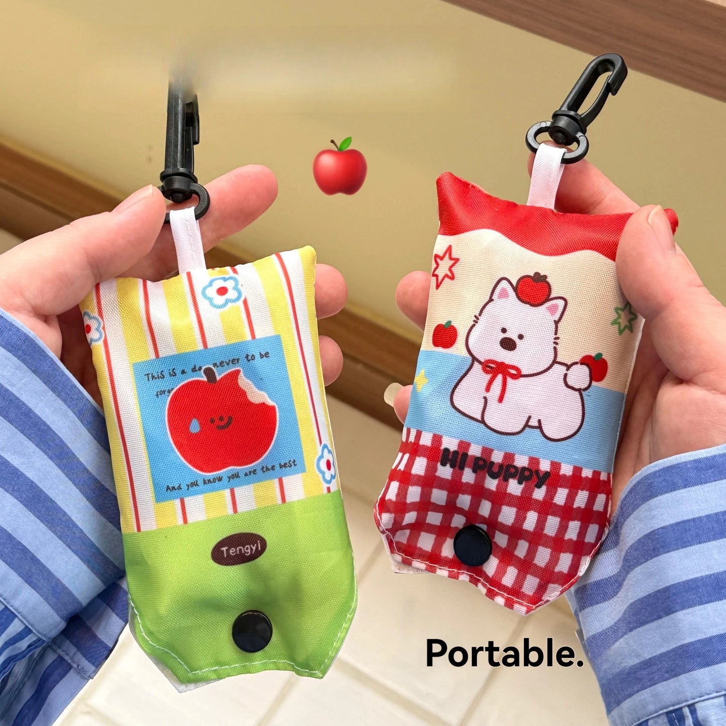 Cute Shopping Bag Large Capacity Supermarket Eco-Friendly Bag Foldable And Easy To Carry Bag Together