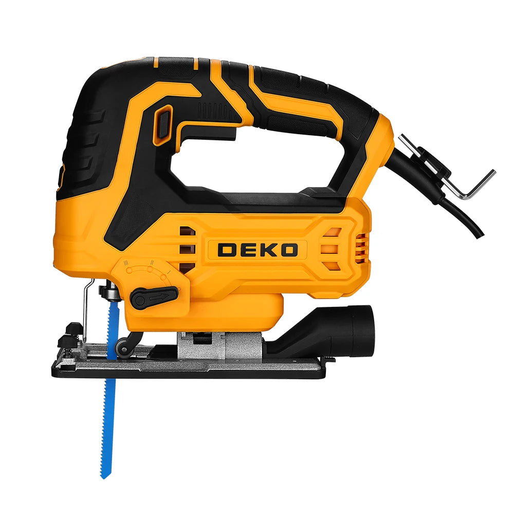 DEKO DKJS80XL100  JIG SAW 220V 800w  Woodworking Electric Tools Electric Saw With  Wrench Guide Ruler Saw Blade