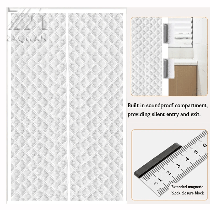 Thick Insulated Door Curtain, Magnetic Winter Door Cover
