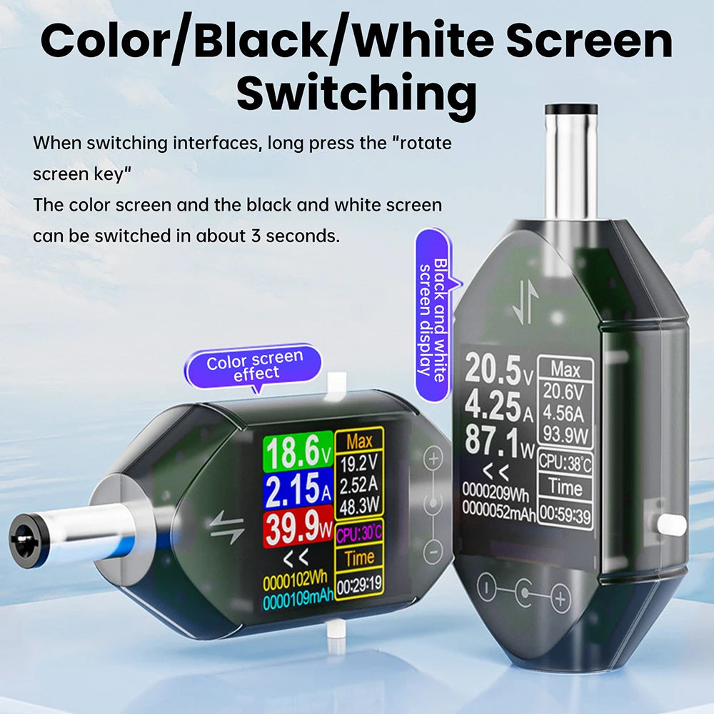 DC5.5 * 2.5 Interface Tester DC 4.5-50V 0-12A High-precision Voltage Current Tester Digital Voltmeter Ammeter Power Meter DT550