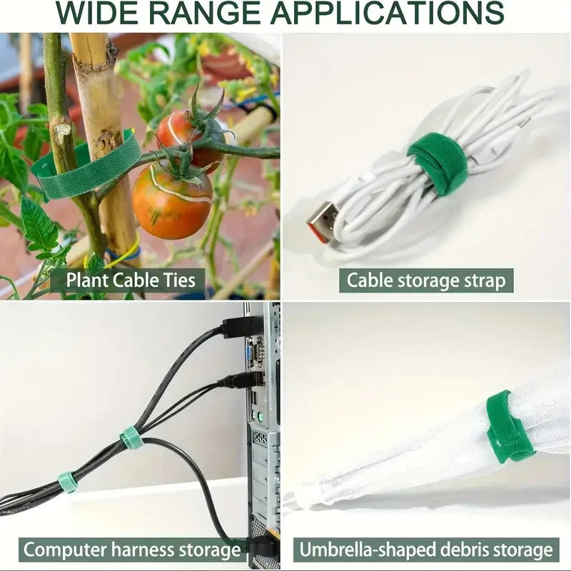 Reusable Nylon Plant Ties – Adjustable Non-Slip Supports for Climbing Plants & Gardening (50/100 Pack)