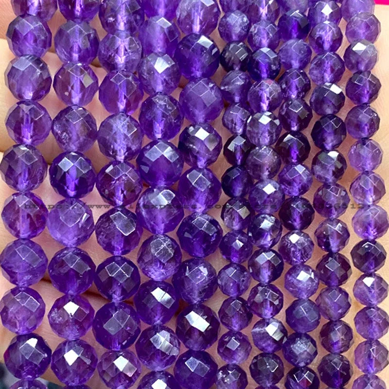 Natural Gem Stone Faceted Round Red Garnet Loose Spacer Beads for Jewelry Making Diy Earrings Bracelets Charms Accessories