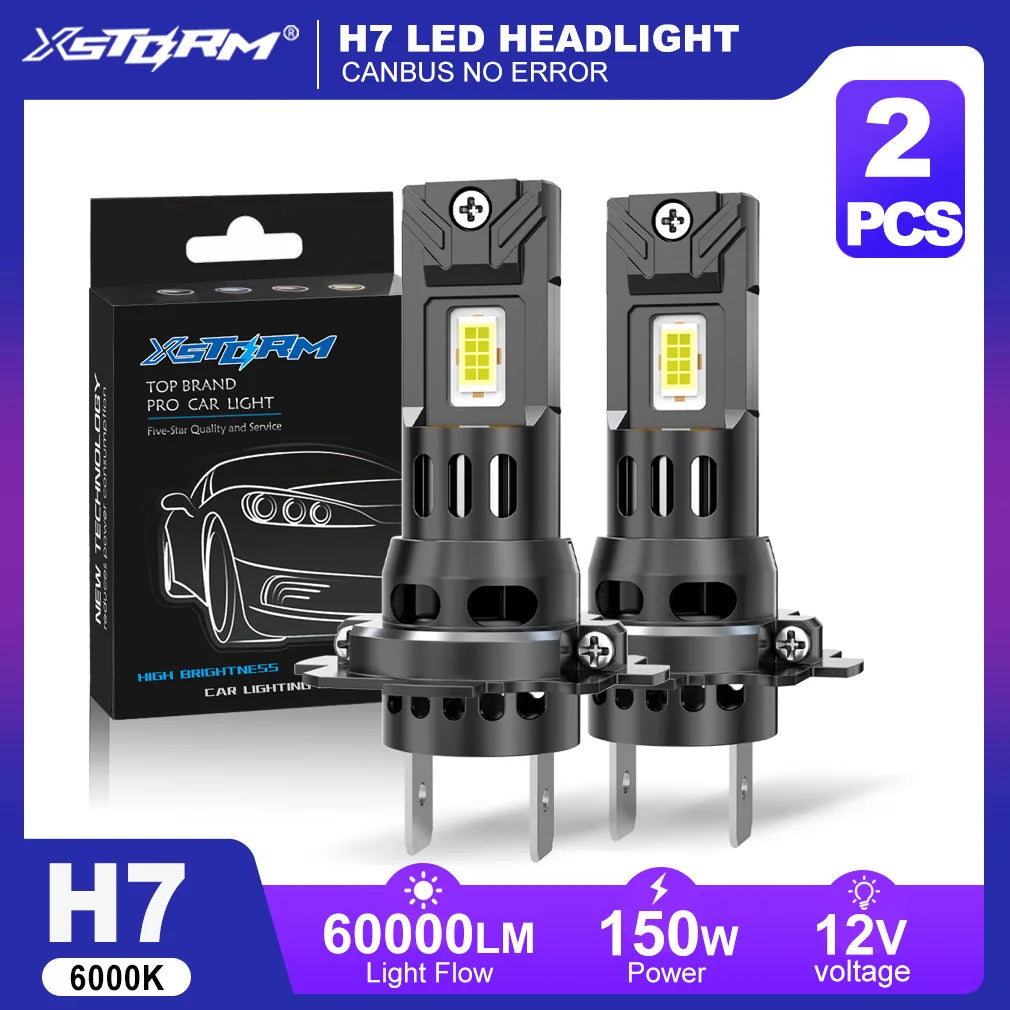 XSTORM H7 LED Lights Bulbs 150W 60000LM H1 LED Headlights Canbus H4 LED Headlights Car Turbo Lamps  6000K 12V Automobile ﻿ ﻿