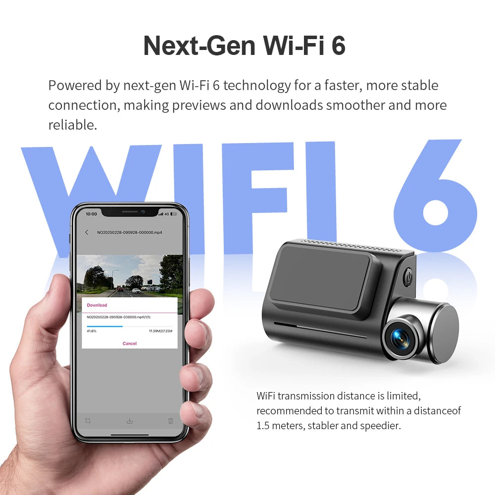 4K Front and Rear Dash cam KAWA D7,Video Recorder 4K WiFi6 Car Camera,DVR Tiny Rear Camera for AUTO,APP/Voice Control Dashcam