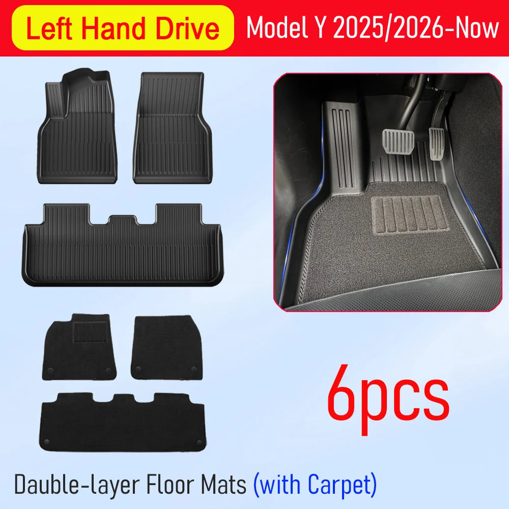for Tesla Model Y Juniper 2026 2026 Car Floor Mats Cargo Liner Trunk Mats Backrest Kick Pads Protection Car Interior Accessories