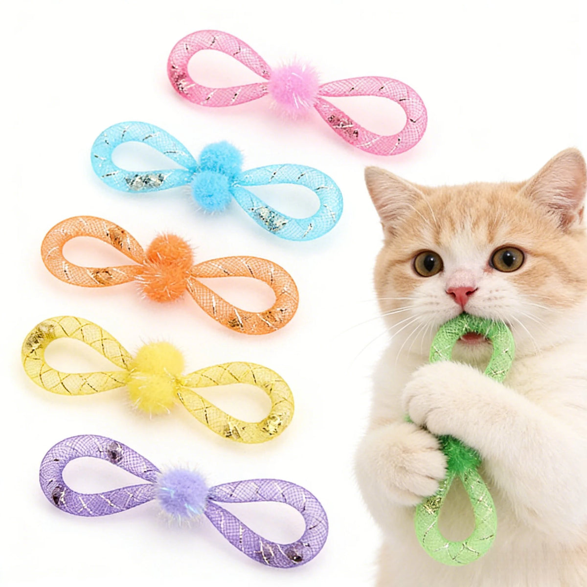 Pet Toy Cat Toy, Teaser Toy with Bell, Interactive Cat Toy for Self-Play and Boredom Relief, Scratch and Bite Resistant