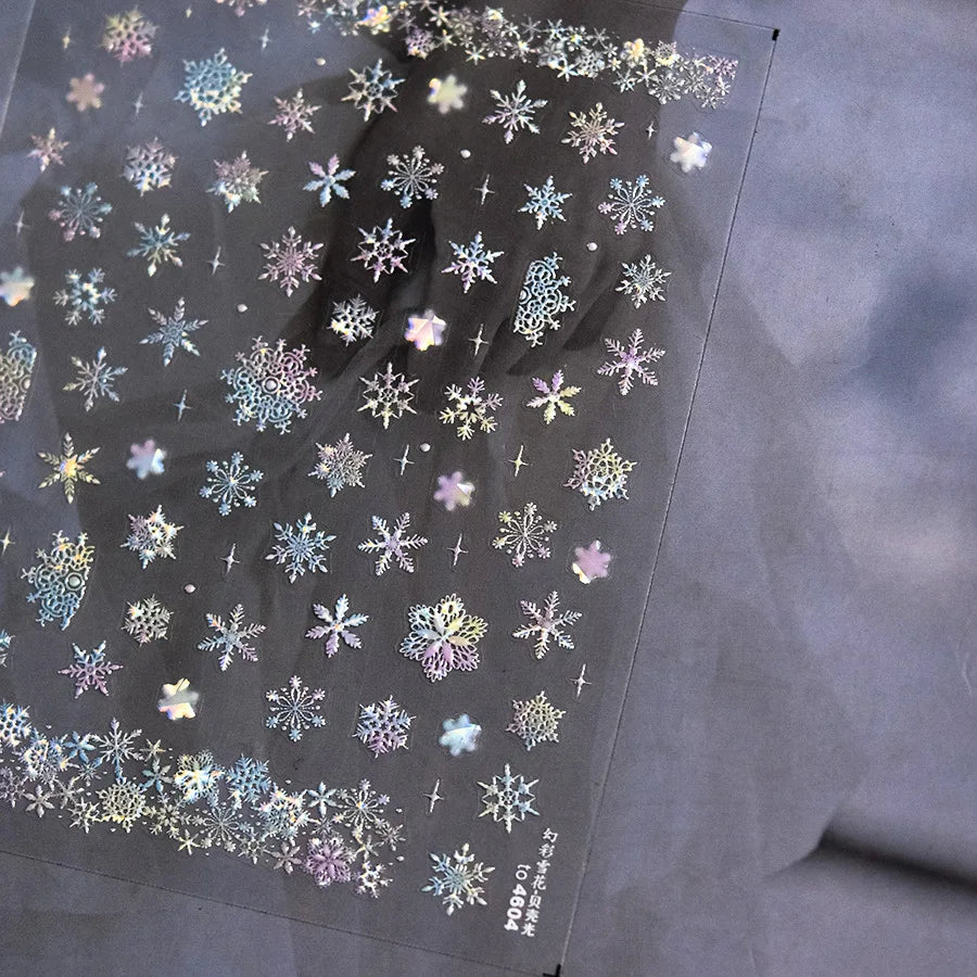 5D Embossed Mini Snowman Snow Nail Decorations Stickers Self Adhesive Nail Stickers Winter Christmas Nail Art Accessories Decals