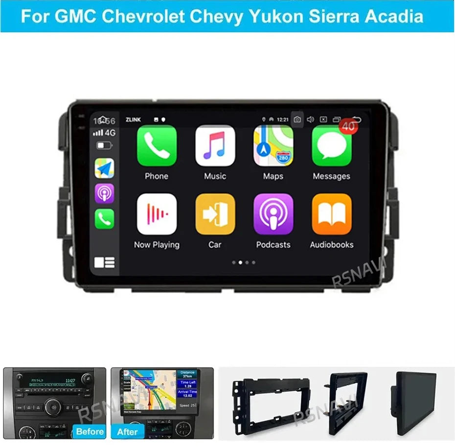 Android 16 Carplay Car Radio For Chevrolet Silverado Impala GMC Yukon Acadia Sierra Navigation GPS Multimedia Player stereo wifi