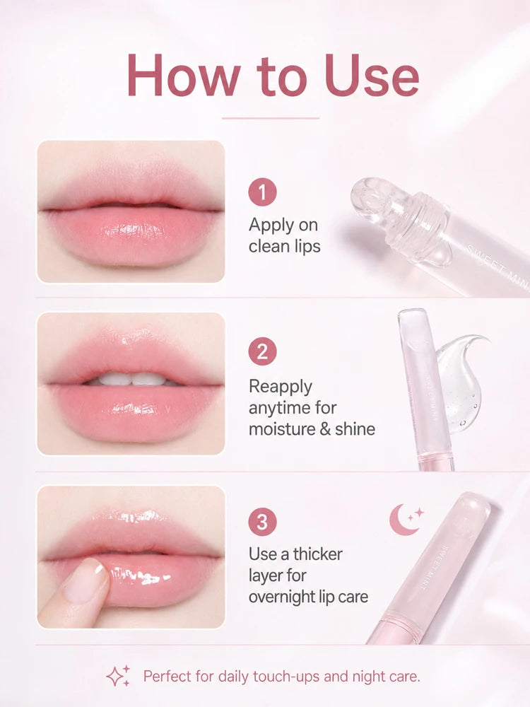 Clear Hydrating Lip Balm Transparent Lip Gloss Non-Sticky Moisturizing Lip Care for Dry Chapped Lips Women Daily Use