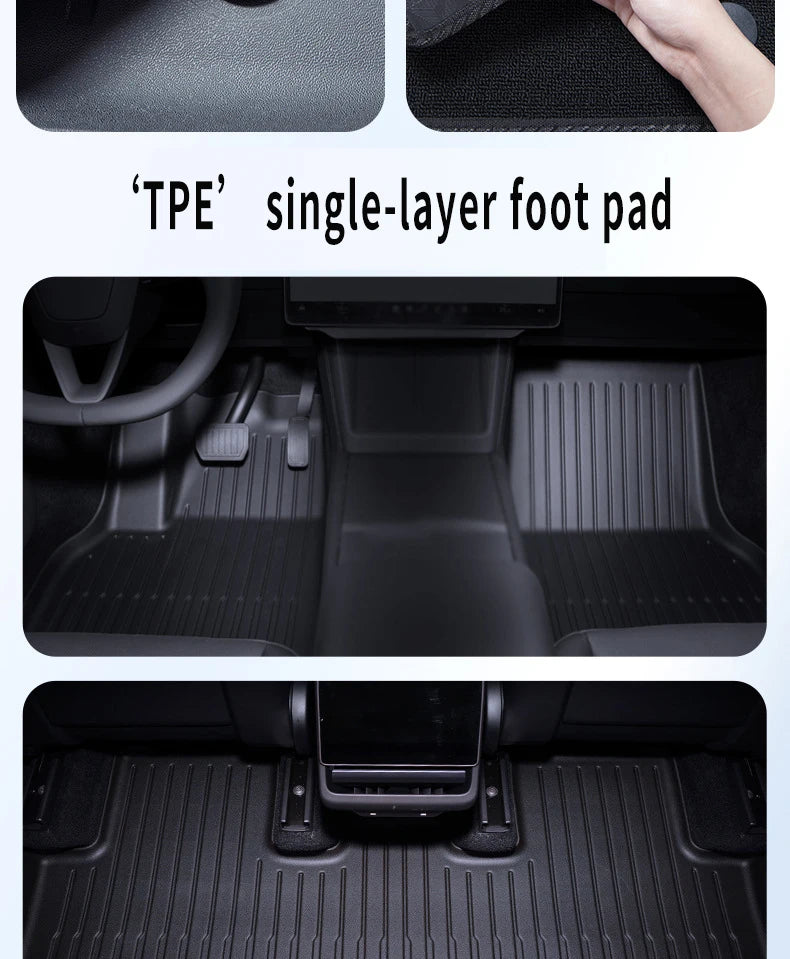 For New Tesla Model Y Launch 2026+ Juniper 2026+ TPE Floor Mats & Cargo Liner, All Weather Trunk Mats Floor Liner Backrest Mats