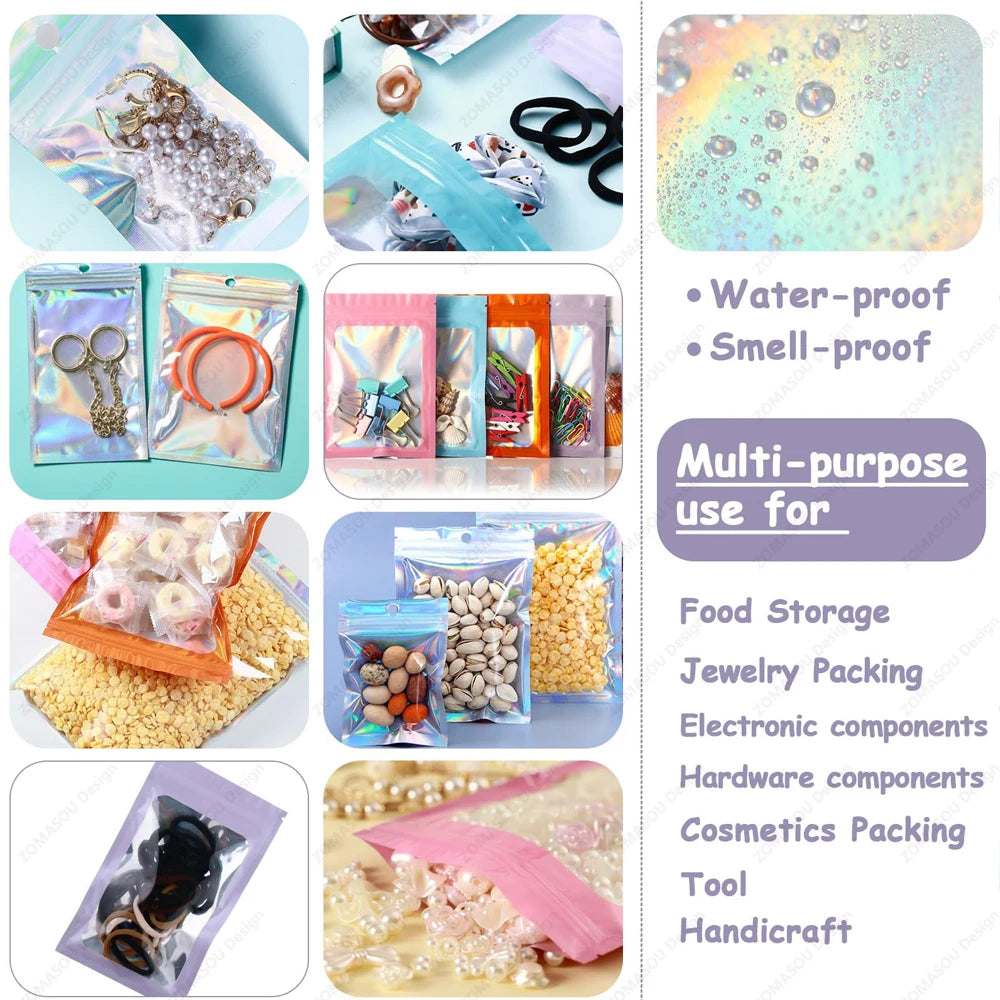 Holographic Laser Sealing Bags for Candy, Jewelry & More