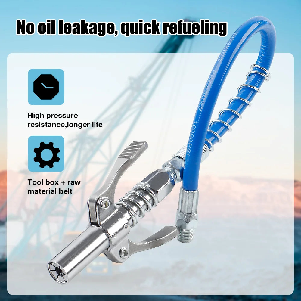 10000PSI Double Handle High Pressure Locking Grease Fitting,I/8 NPT Oil Pump Quick Release Grease Coupler,Repair Tool,Grease Gun