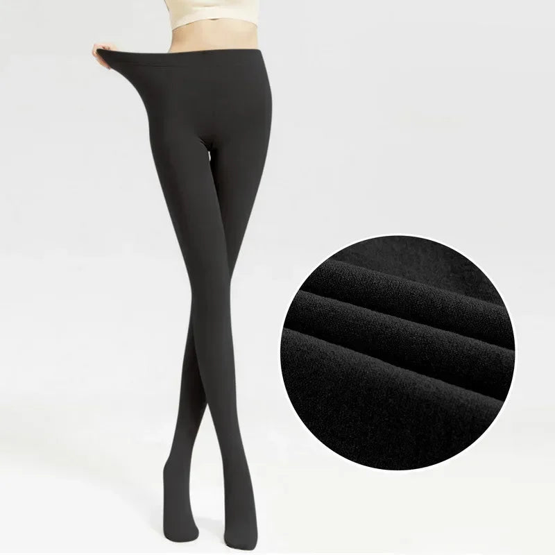 Women's Fleece Lined Sheer-Look Tights - Non-Slip Footed Thermal Pantyhose - photo 11