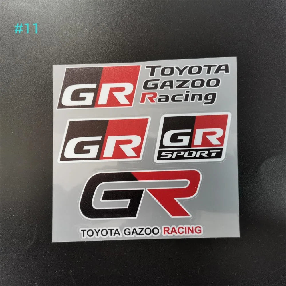Car Decoration Stickers Reflective Waterproof Stickers Racing Decals For Toyota Yaris GR GAZOO Racing Logo Auris Pruis RAV4 TRD