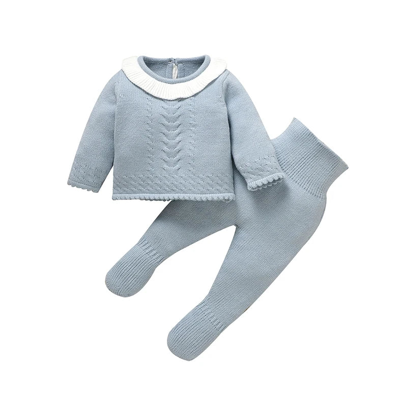 Baby Knit Sweater and Pants Set - Warm Two-Piece Winter Outfit - photo 7