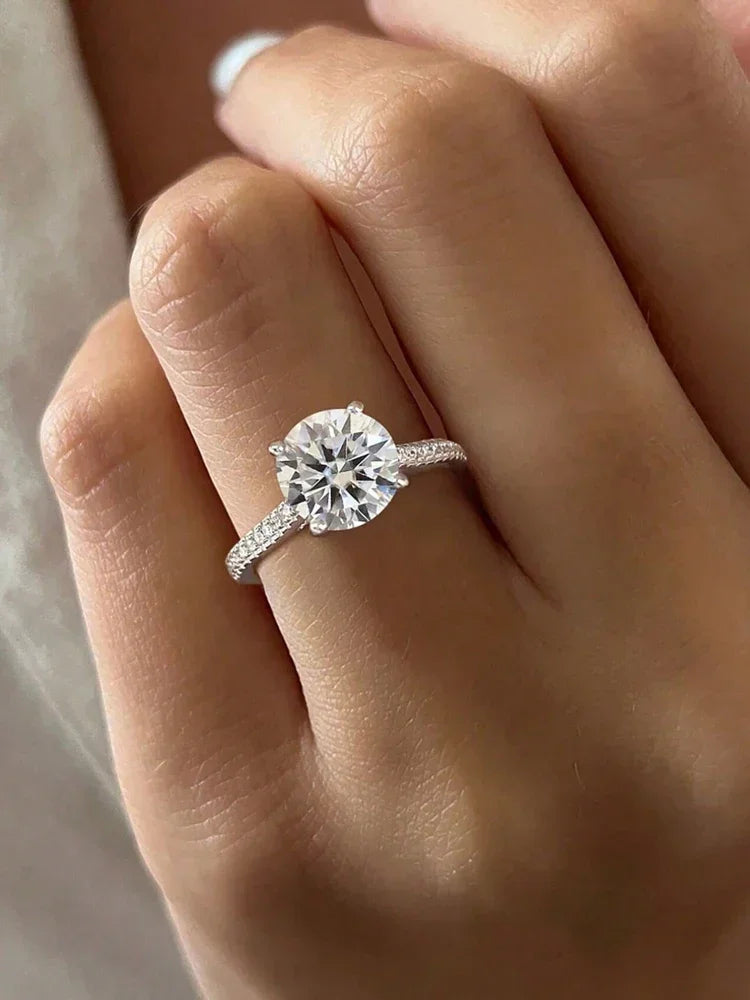 925 Sterling Silver 2 Carat Zircon Ring for Women - Fine Jewelry