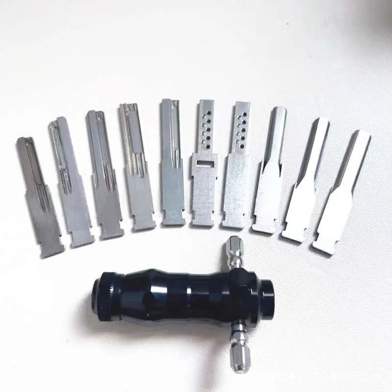 10 in 1 Tubular Lock Pick Set Interchangeable Stainless Steel Keys Unlocking Tool for Locksmith Professional Use Daily Unlocking