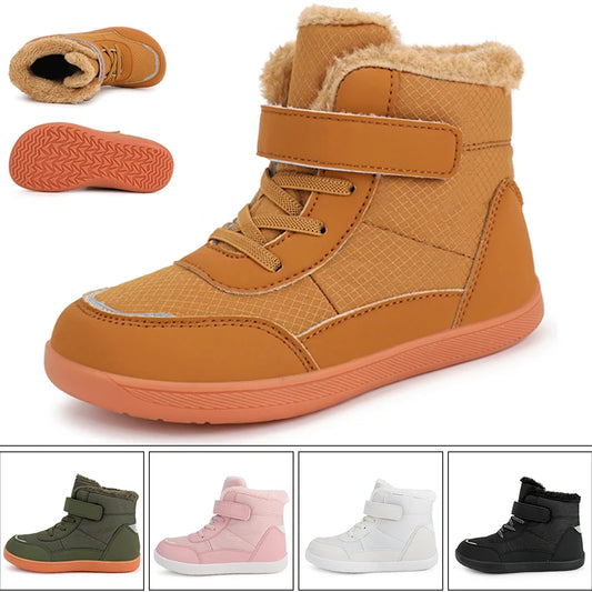 Kids Wide Toe Snow Boots - Minimalist Warm Winter Sneakers