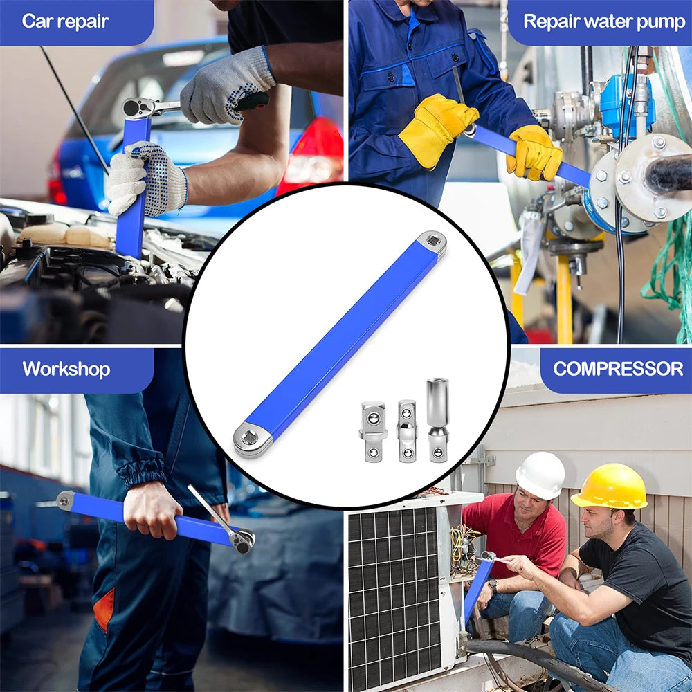 Professional Zero Offset Extension Wrench Tight Space Extension Tool 1/2 in. 1/4 in. 3/8 in. Auto Repair Tool Home Tool Set