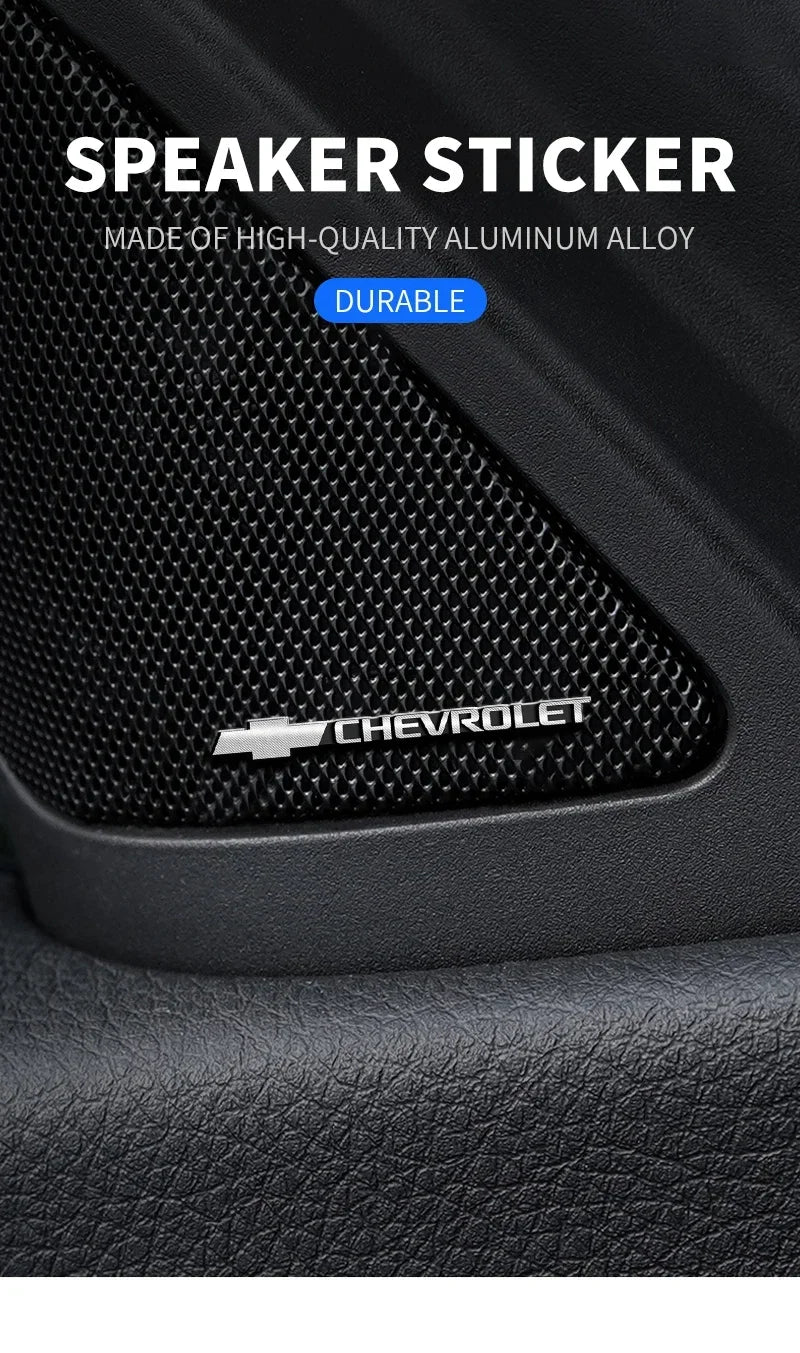 Chevrolet 3D Aluminum Sticker Decal Fit For Chevrolet Silverado Impala Malibu Equinox Cruze Camaro Blazer Spark Aveo TrailBlazer